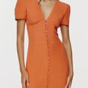 Aritzia/Sunday Best Sandrine Orange Mini Dress (Size 2)